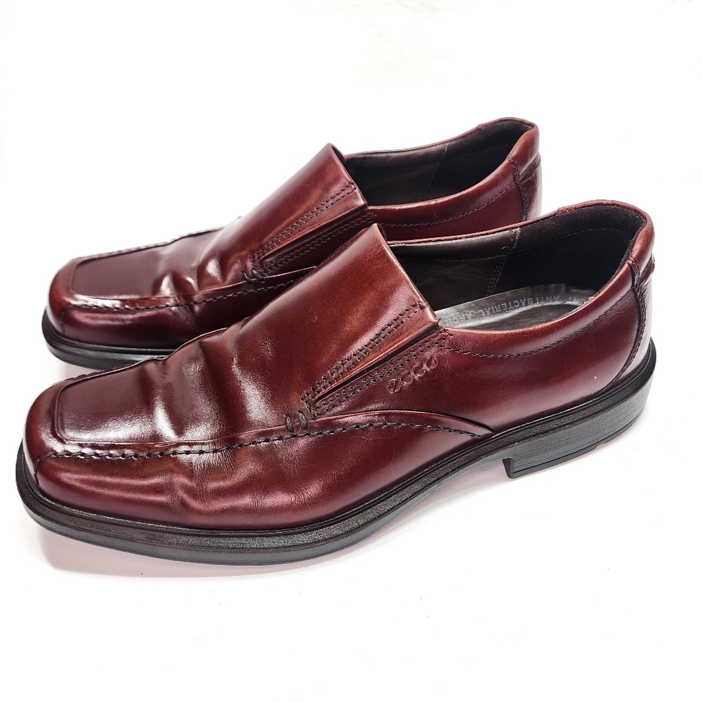 ECCO Slip On Brown Leather Loafer Dress Shoe Men's Size 45 / 11 - 11.5 US